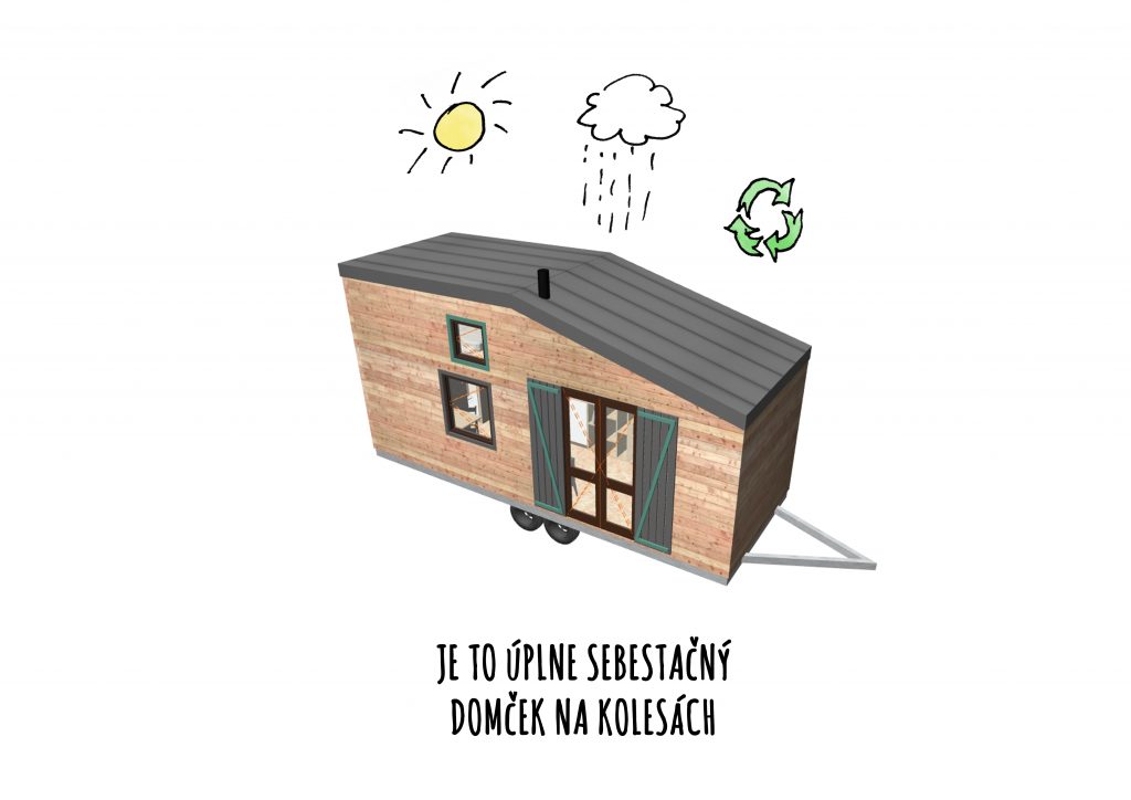 vizualizácia a  charakteristika tiny house od tinyhouseslovakia, svojpomocne postavený drevený domček na prívese Barbory a Bogyho Bogdanovcov